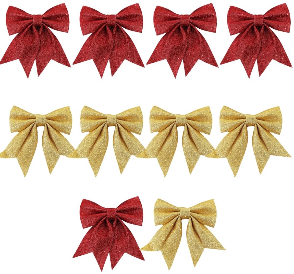 Dailygoods- Cadeaustrikken 10 stuks - Kerststrikken - Strikken voor cadeauverpakking - Knutselen - Decoratie - 12 x 15 cm