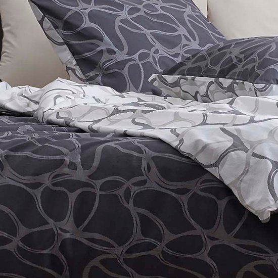 L&G - %100 Katoen Dekbedovertrekset - Tweepersoons - 1 x 2000x200 cm dekbedovertrek + 2 x kussenslopen 60x70 cm- Ranforce Beddengoedset - Bedovertrek - Lexi Grey — afbeelding 5