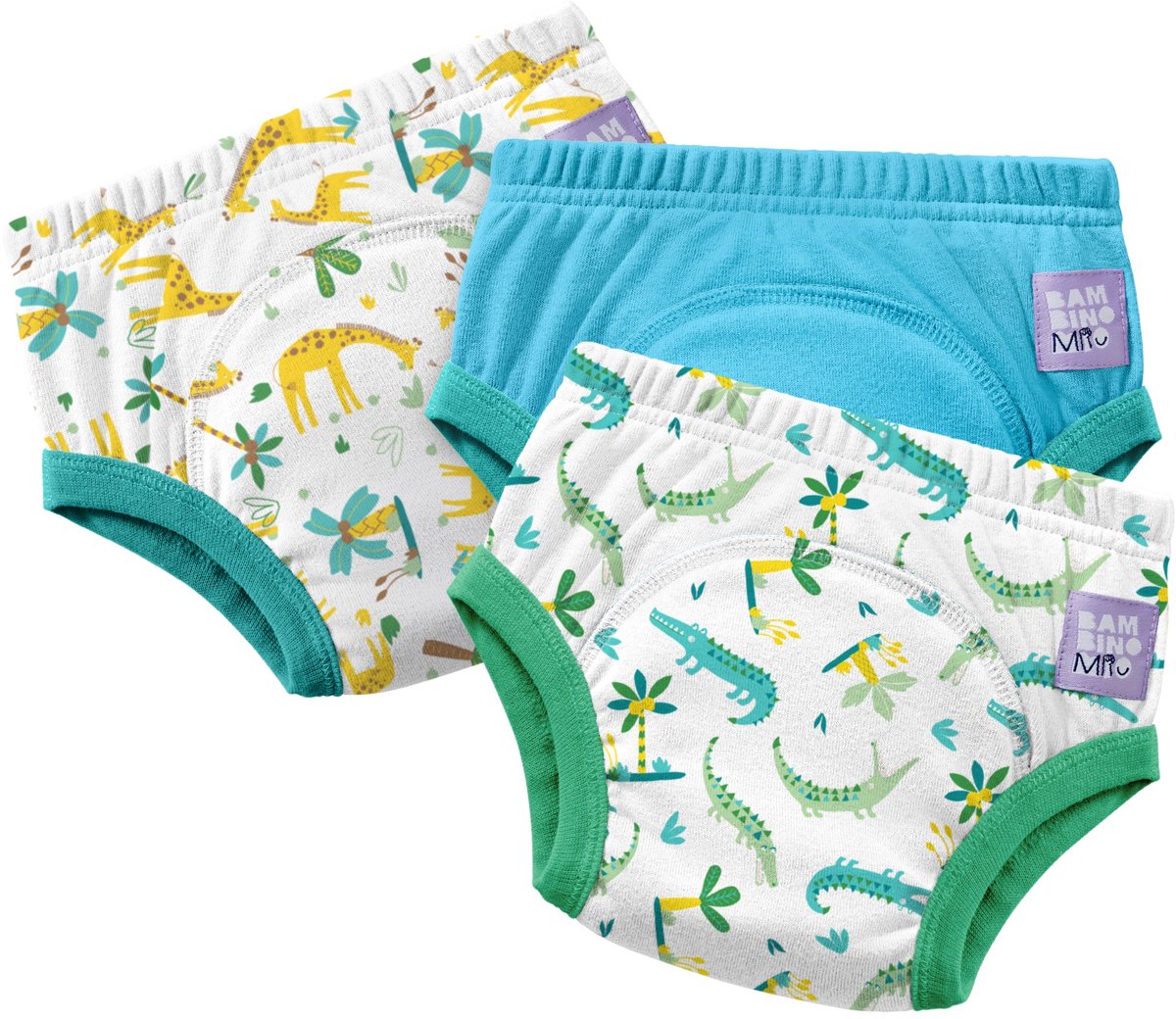 Set van 3 herbruikbare zindelijkheidsbroekjes in Fauna| Sneller en met vertrouwen zindelijk worden | Bambino Mio®