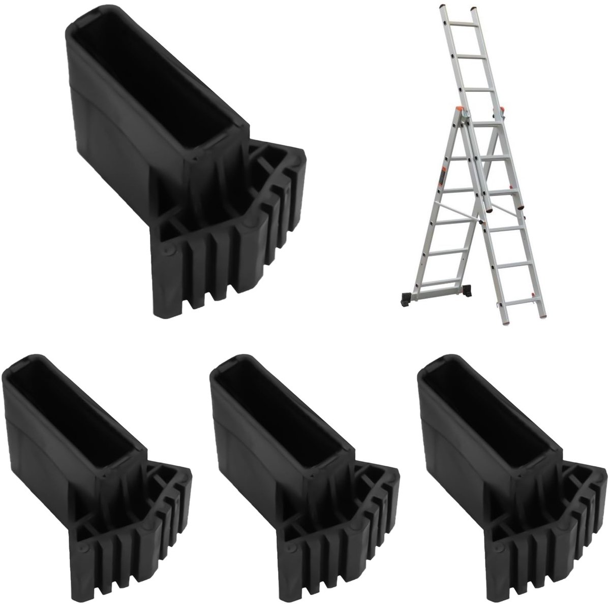 Dailygoods- Laddervoetjes Antislip - 4 Rubberen Voetjes - Slijtvaste Laddervoetkappen - Universele Ladderkappen - Bescherming Vloer - Eenvoudig te Vervangen