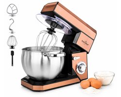 Swiss Haus® KM2285 Keukenmachine - 1500W Keukenrobot – 8.5L RVS Mengkom – 6 Snelheden + Pulse - Foodprocessor met Accessoires – Koper