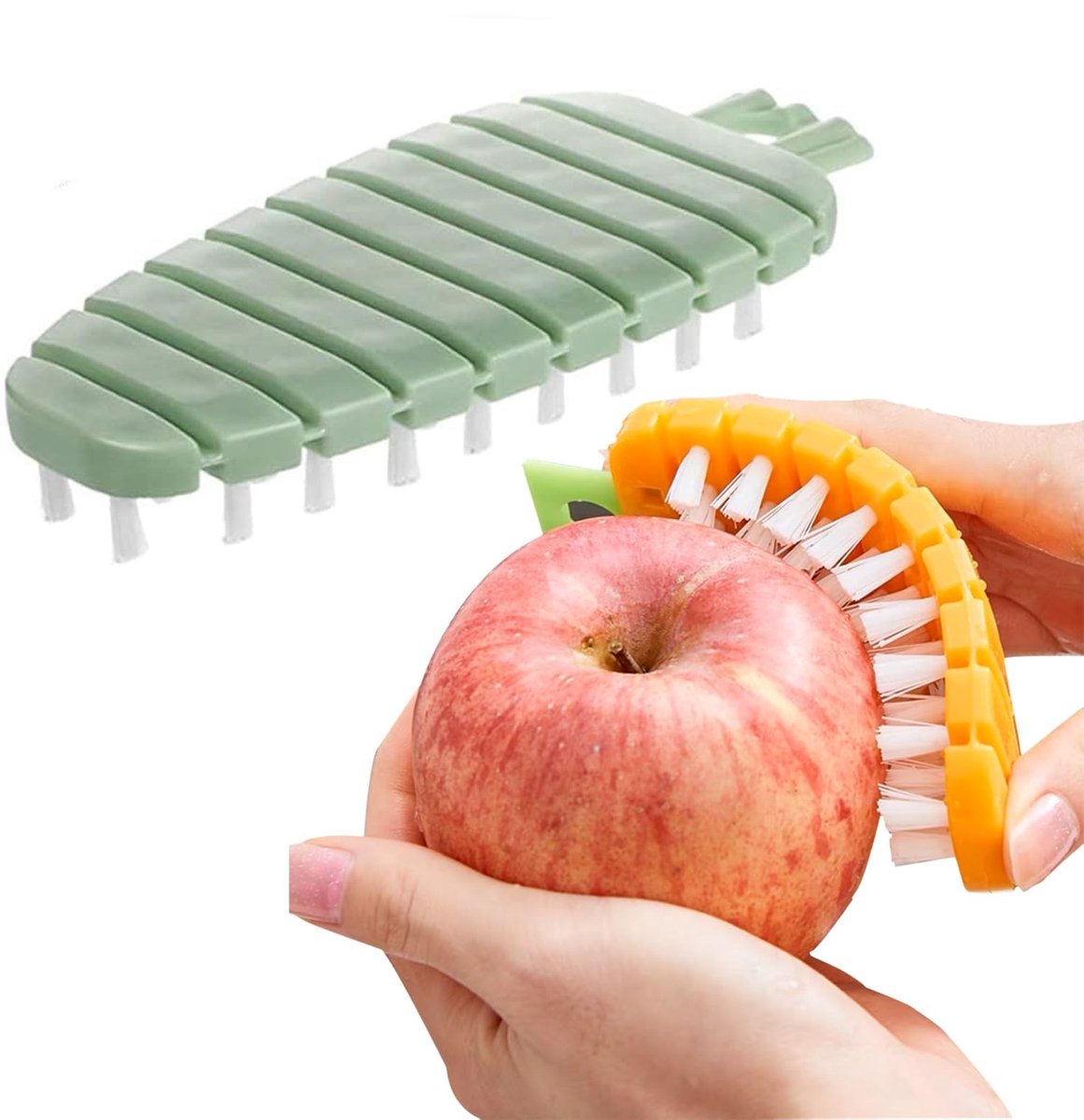 Dailygoods- Groenteborstel Flexibel Ontwerp - Reinigingsborstel - Afwasborstel - Keukengerei - Duurzaam - Veilig in Gebruik