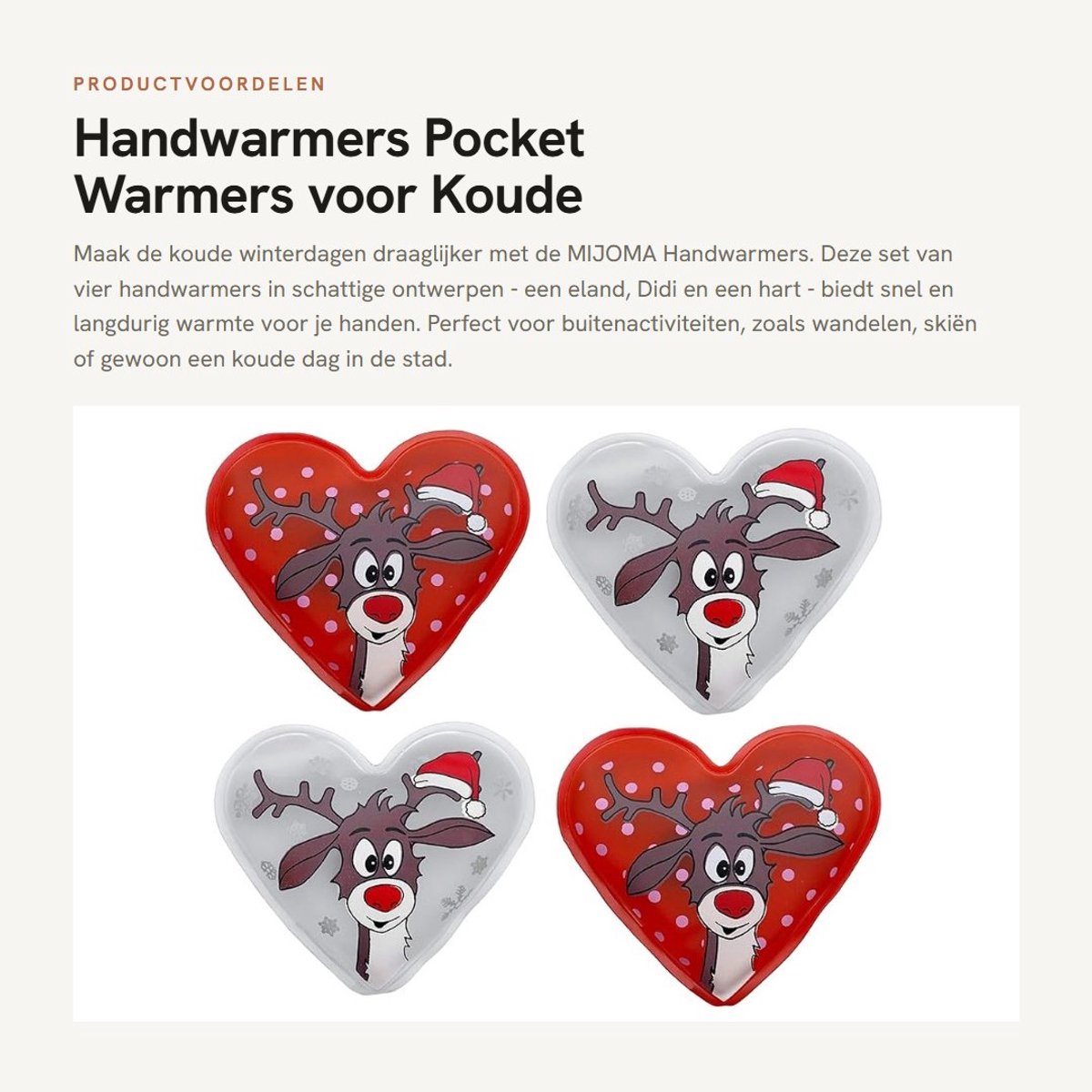 Dailygoods- Handwarmers Oplaadbaar - Herbruikbare Handwarmers - Set van 4 - Huidvriendelijke Kunststof Hoes - Tot 55 °C Warmte - Perfect voor Koude Dagen - Zakwarmers