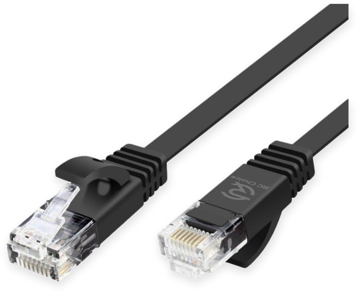 Internetkabel - CAT6 Ethernet Netwerk tot 1000Mbps - RJ45 Platte UTP Kabel - Zwart - 1.5 Meter