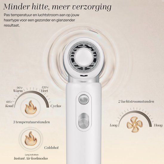 Sansbeauté® Föhn met Diffuser - EssentiaPRO Mini - Reisföhn met Opzetstukken - Reishaardroger - 110.000RPM - Sèche Cheveux - Ionische Haardroger met Borstel - Haarföhn met Defuser - Blow Dryer - Kappersfohn - 1300W - 220-240V