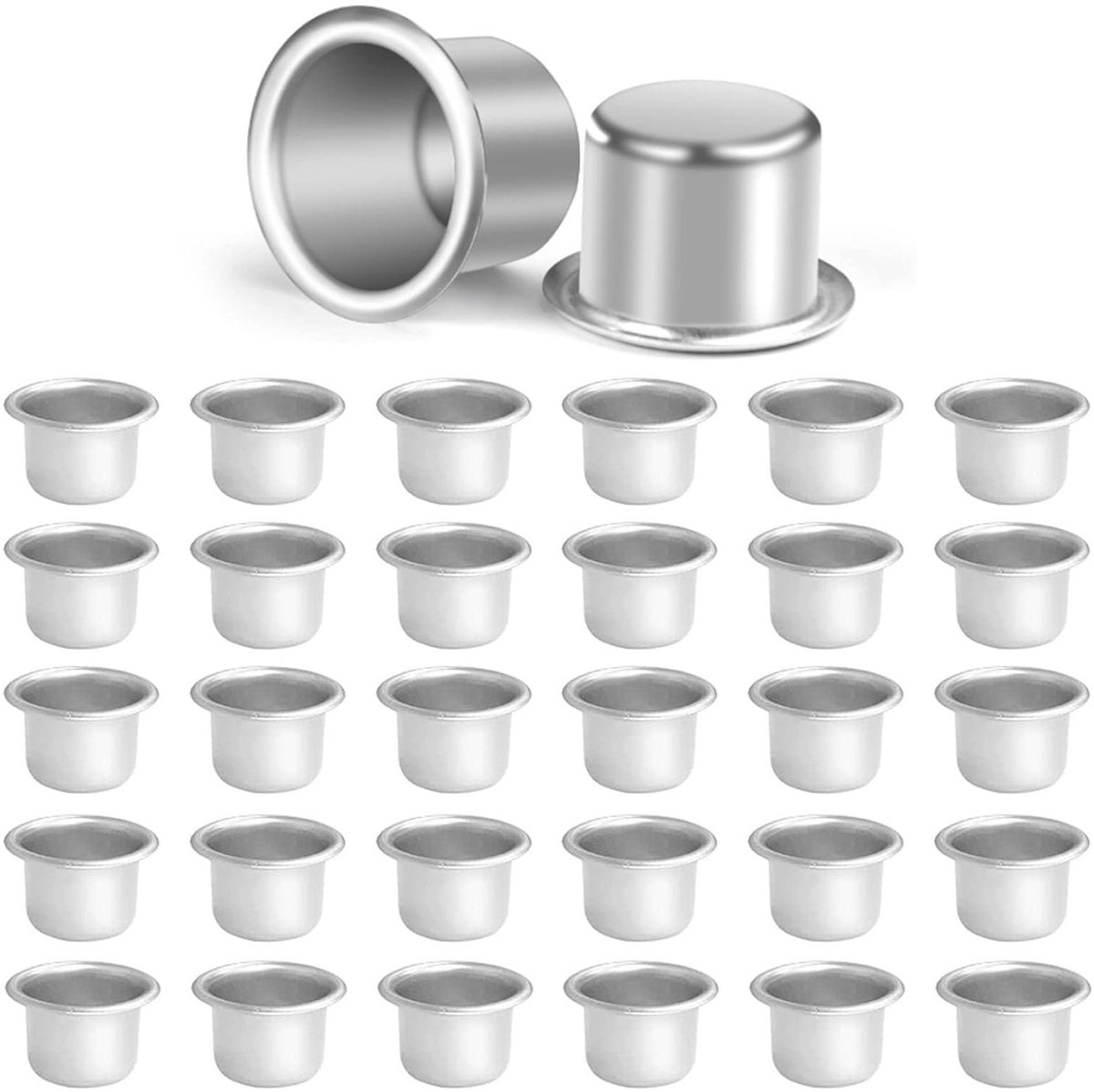 Dailygoods- Kaarsenhouders 30 Stuks - Kaarsenhulzen van Metaal - Staafkaarsen - Kerstkaarsenhouder - Tafelkaarsen - Veilig en Stijlvol - Kaarsenhouder