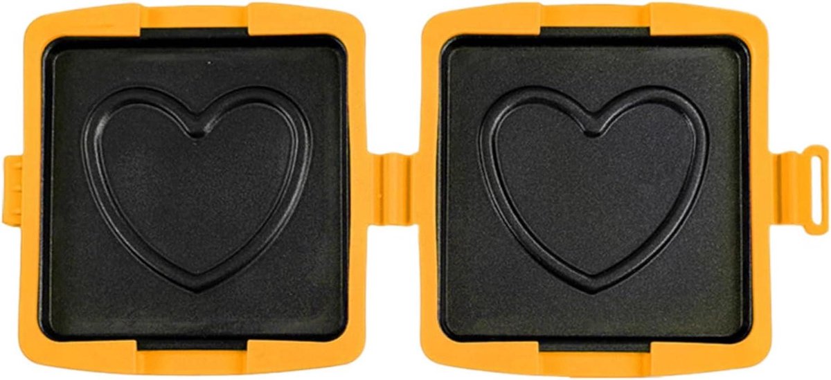 Magnetron Sandwichmaker - Panini Grill Pan - Ontbijt Maken - Compact Opvouwbaar - 16x14x3 cm - Oranje
