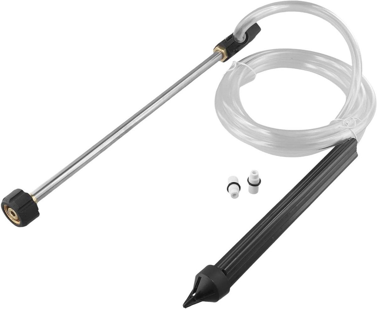 Zandstraal Opzetstuk - Natstraal Kit - Hardnekkig Vuil Verwijderen - Messing Adapter Stalen Buis - 2.8m Slang - Transparant Goud Zwart