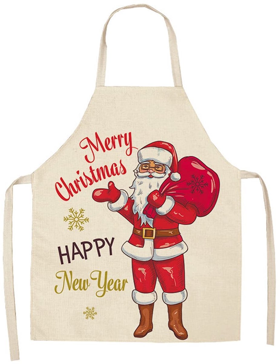 Dailygoods- Kerstschort Rood - Kerstman - Keukenschort - Waterdicht - Vuilafstotend - 55 x 68 cm - Grappig kerstcadeau