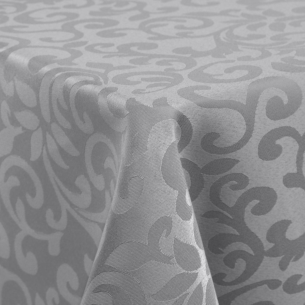 PromoHome Tafelkleed Afwasbaar Rechthoekig 130x200 cm Tafelzeil Polyester Jacquard Vuilafstotend Grijs