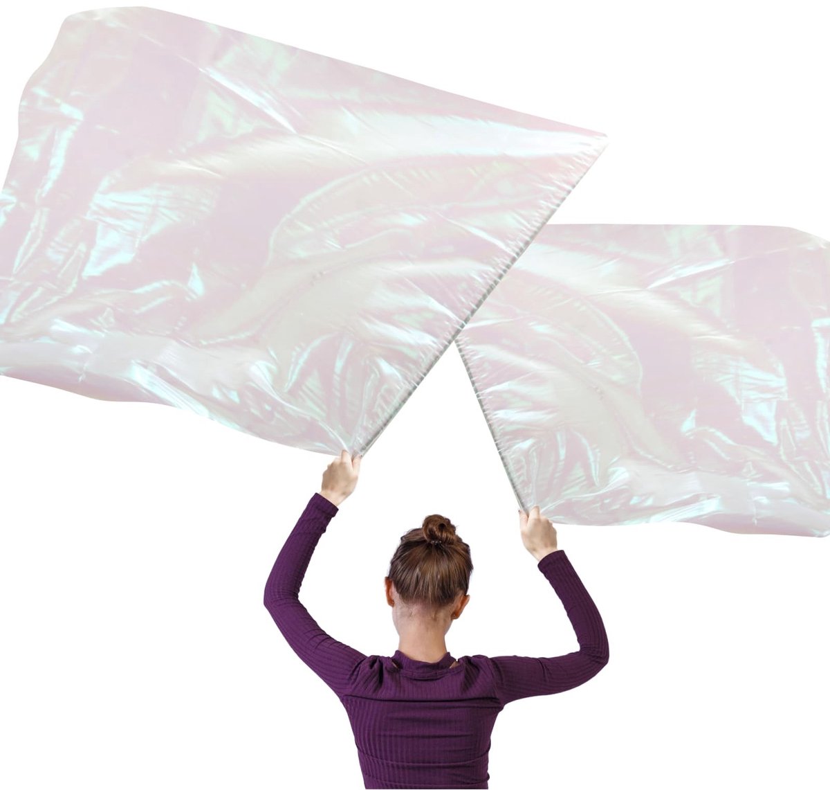 Dailygoods- Aanbiddingsvlaggen 130x114cm - 2 Stuks - Lofdansvlaggen - Schaalbare Staven - Polyester - Glanzend - Dansvlag