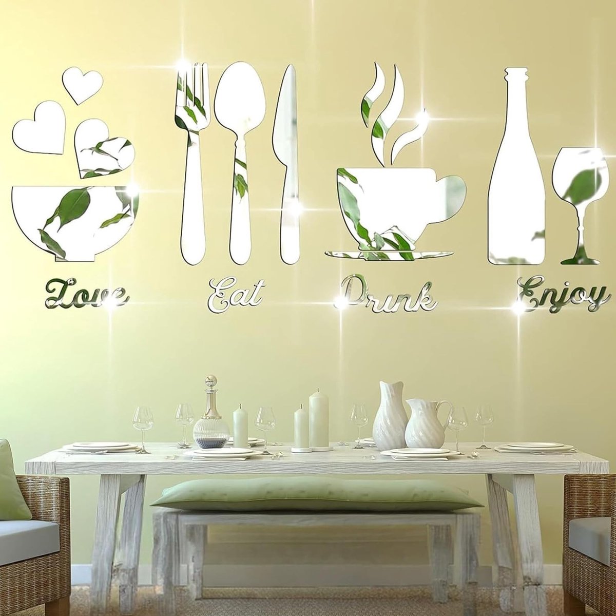 Dailygoods- Muurstickers Geometrisch - Spiegel Muurstickers - Wanddecoratie Woonkamer - Wanddecoratie Slaapkamer - Acryl Muurstickers - 4 Stuks 30x14cm/24x13cm/24x10cm/20x10cm