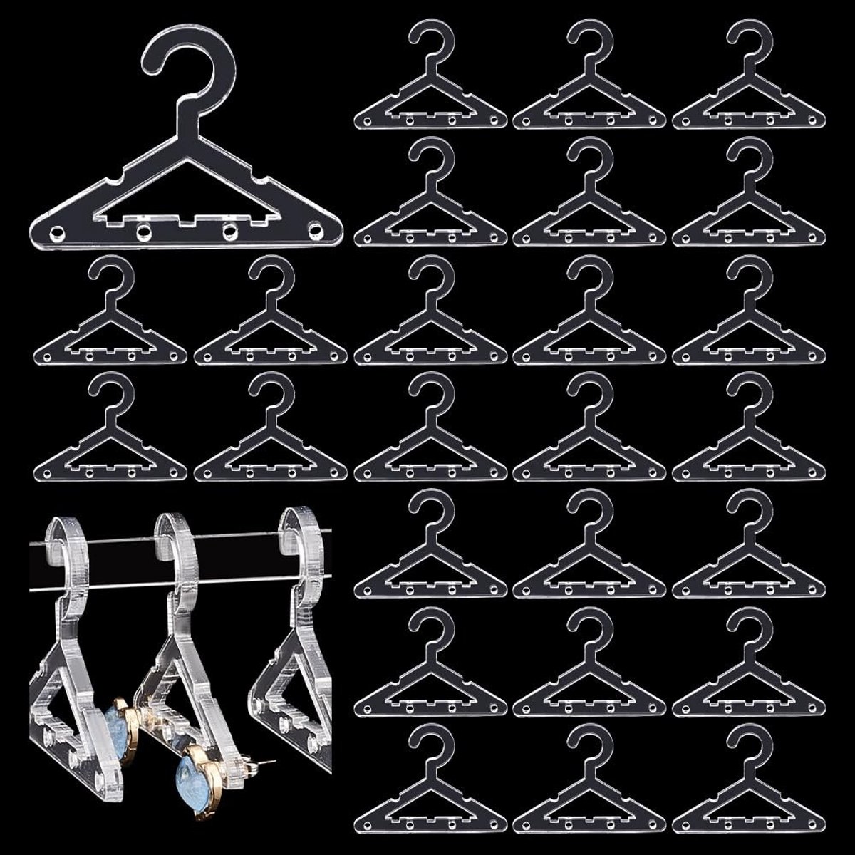 Dailygoods- Oorbellenrekje 30 Stuks - Sieradenstandaard - Acryl Houder - Mini Organiser - Voor Oorbellen/Kettingen - Decoratief Gebruik - Sieradenstand