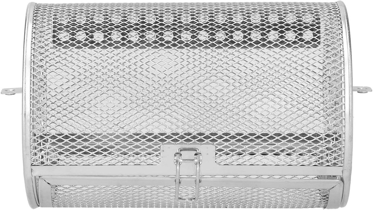 Friteuse Mand Ovenmand Roterend Gelijkmatig Roosteren 360 Graden Rotatie 23 x 16 x 13 cm Zilver