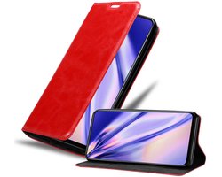 Cadorabo Hoesje geschikt voor Realme 7 4G in APPEL ROOD - Beschermhoes met magnetische sluiting, standfunctie en kaartvakje Book Case Cover Etui