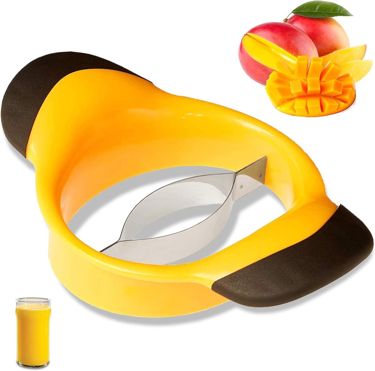 Ergonomische Mango Snijder met Rvs Mes, Makkelijk Te Gebruiken voor Snijden en Scheiden van Mango's in de Keuken