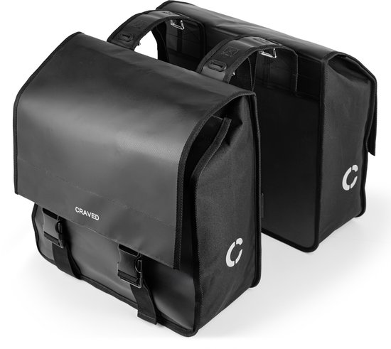 Craved Dubbele Fietstas Flow - Zwart - 38 Liter - Waterdicht - Elektrische fiets - Met reflectie — afbeelding 5