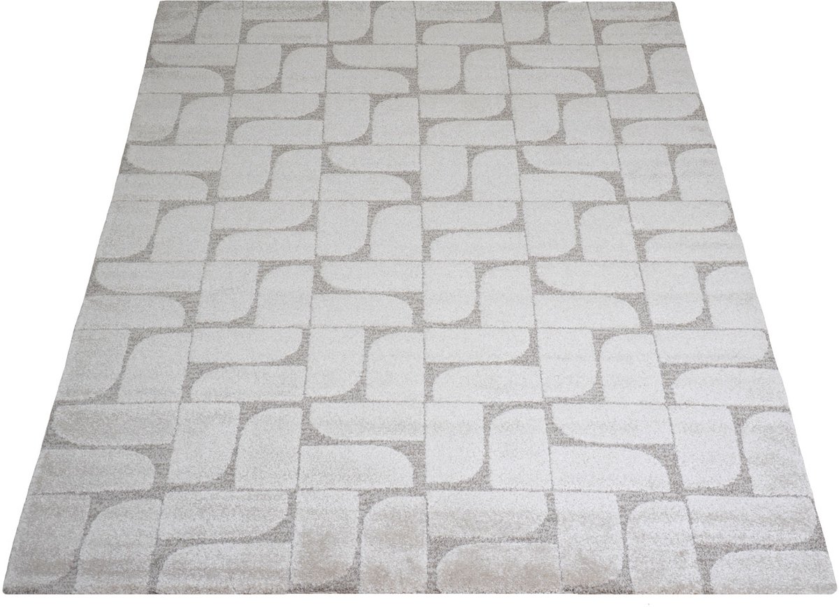 Vloerkleed Nala Beige - 160 x 230 cm - Design Hoog-Laag Vloerkleed in Scandinavische / Japandi / Hotel Chique Stijl