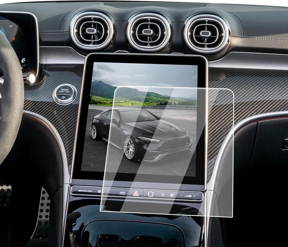 Protectieve Film voor Mercedes GLC X254 2024 en C-Class W206 2021-2024, 11.9" Navigatiescherm, Krasbestendig en Vingerafdrukbestendig Tempered Glass Bescherming