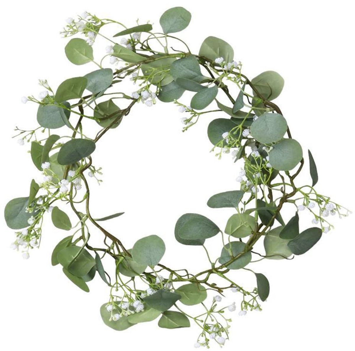 Eucalyptus Bladeren Mix Gypsophila Slinger Nep Ophangende Eucalyptus Blad Babyadem Bloem Slinger 1,7 m Lang voor Centrumstukken Decoratie