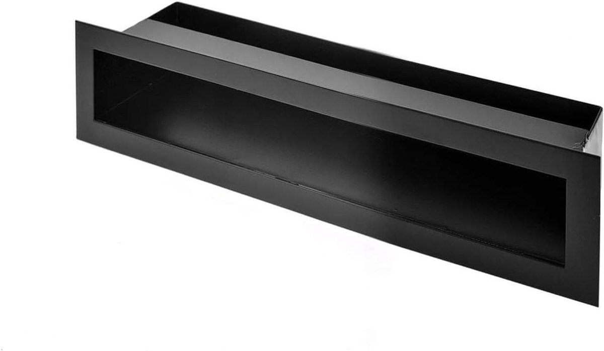 Ventilatierooster Haard - Warmteluchtrooster Afvoer - Luchtcirculatie Optimaliseren - Verborgen Luchtinlaat - 100 x 300 mm - Zwart