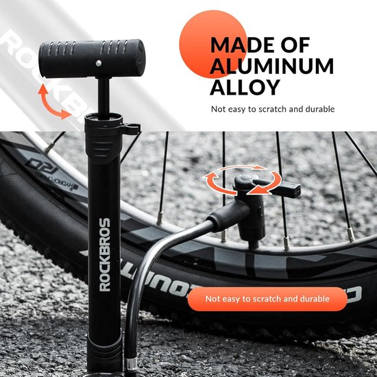 Draagbare fietspomp - staande pomp 120 psi met manometer - geschikt voor mountainbike en racefiets - fietsaccessoires — afbeelding 4