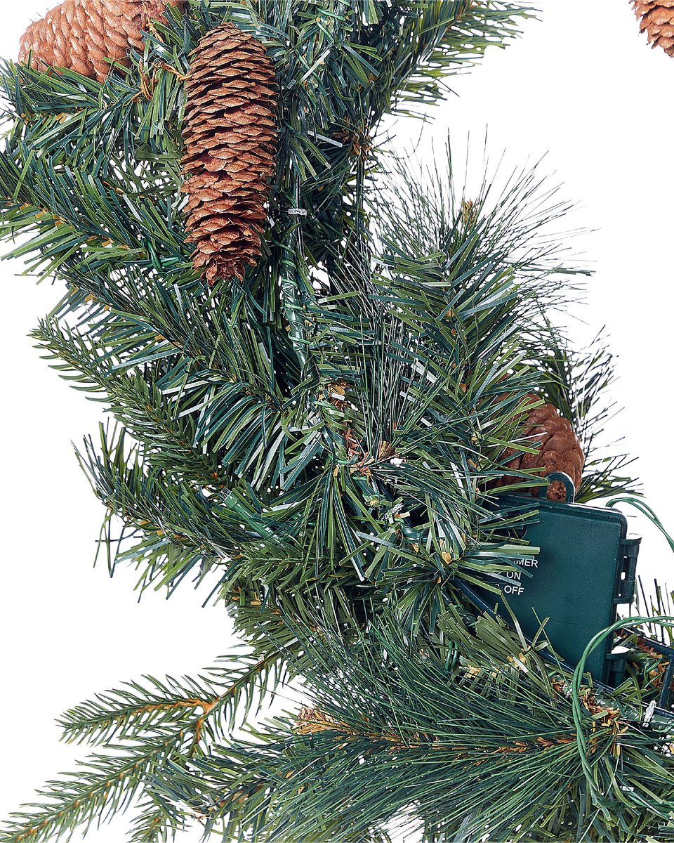 Beliani KAMERUN - Krans met LED - Groen - 60 cm - PVC