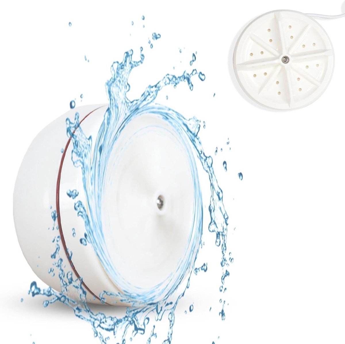Mini Wasmachine Draagbare Wasmachine Kleine Wasjes Dubbele Rotatie 1kg Capaciteit Wit