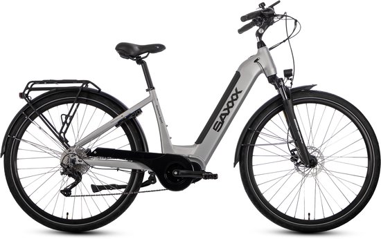 SAXXX 28 inch Stads E-bike - 250W Middenmotor - 95% Vooraf Geassembleerd - 36V 540Wh Geïntegreerde Uitneembare Accu - Tot 100km Actieradius - SHIMANO Deore 10 Versnellingen - Hydraulische Schijfremmen - SR SUNTOUR Verende Voorvork