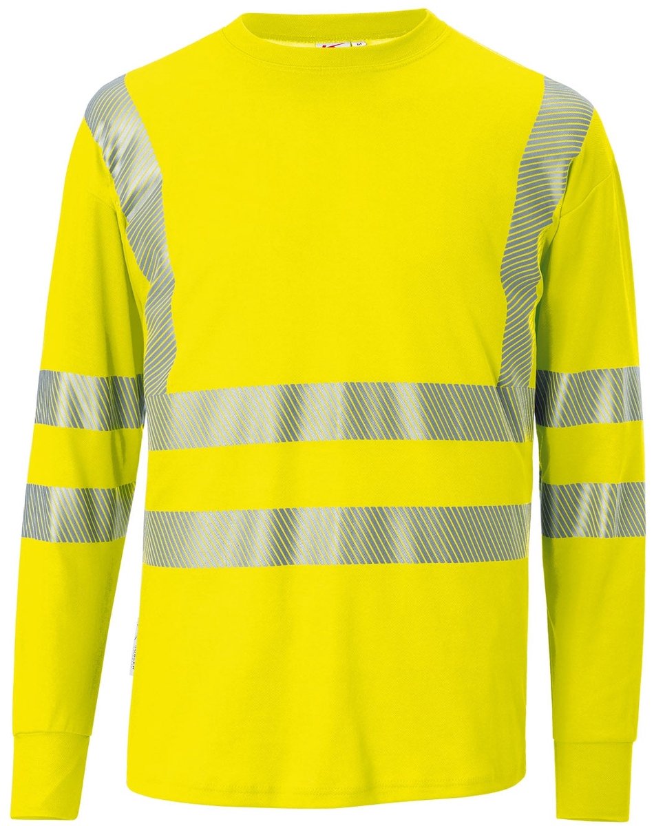 KUBLER PSA HIGH VIS 50458227 Lange mouw Hi Vis Reflecterend Werk T-shirt HEREN Geel - Klasse 3 - UPF 40+ - 180 g/m²