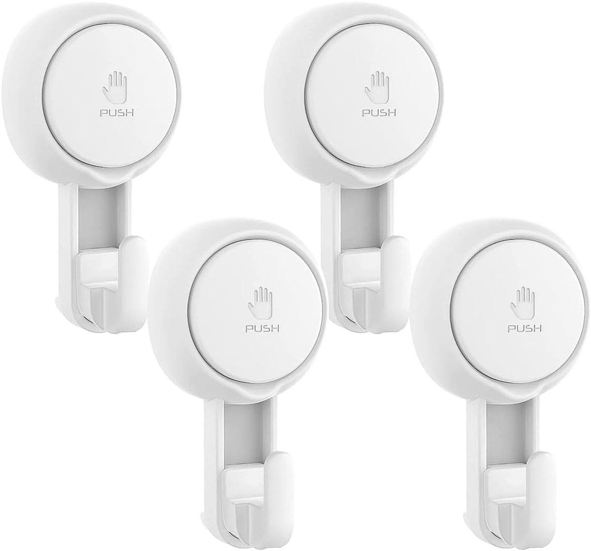 Set van 4 Sterke Zuignap Haken - Herbruikbare Waterdichte Haken voor Badkamer en Douche