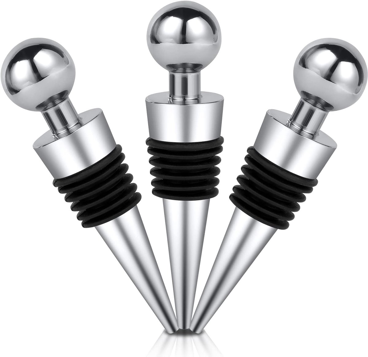 Thijox - Wijnfles Stoppers 3 stuks - Herbruikbare Champagne Sealer - Plastic Bottle Saver voor Rode Wijn, Bier, Perfect voor Feest en Keuken