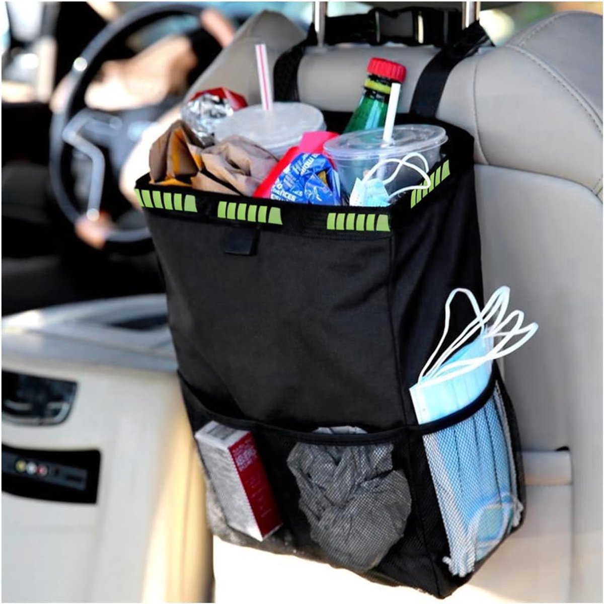 SnelShoppen - CGEAMDY Auto-organizer achterbank, multifunctionele opbergtas voor SUV's, met meerdere vakken, zakdoekhouder, duurzame opbergruimte, pra