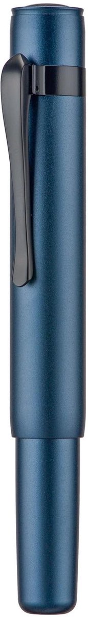 Dailygoods - HONG DIAN M2 Zwarte Woud Mini Vulpen, Fijne Zachte Penpunt & Slanke Vorm Aluminium Korte Pocket Reispen (Midnight Blue)