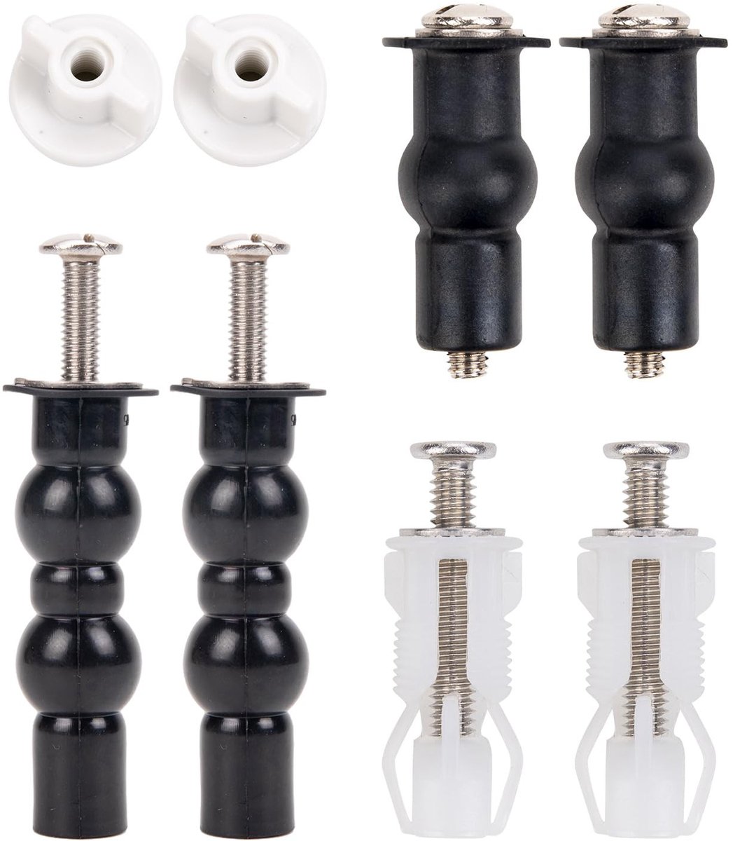 Dailygoods- Toiletbril Fittingen - Toiletbril Scharnieren - Toiletbril Bouten - Quick Release Bevestigingen - 6 Stuks - Roestvrij Stalen Schroeven
