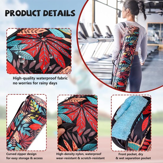 Dailygoods- Yogamat Draagtas Waterdicht - Yogamat Antislip - Yogamat Extra Dik - Verstelbare Draagriem - Meerdere Zakken - Slijtvast Materiaal - Yogatassen van Dailygoods — afbeelding 3