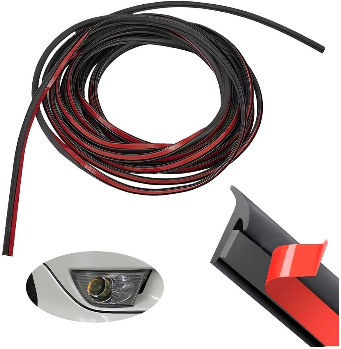 Dailygoods- Autodeurrubberafdichting 5m - T-Rand Afdichting - Weerbescherming - Geluidsisolatie - TPE-Rubber - Schuin T-Vormig Ontwerp - Rubberafdichting