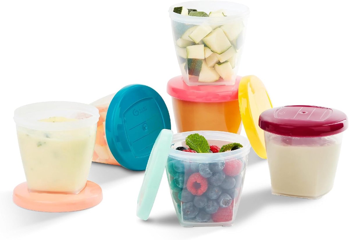 Set van 6 Bewaardoosjes voor Babyvoeding, Krasvast en Luchtdicht