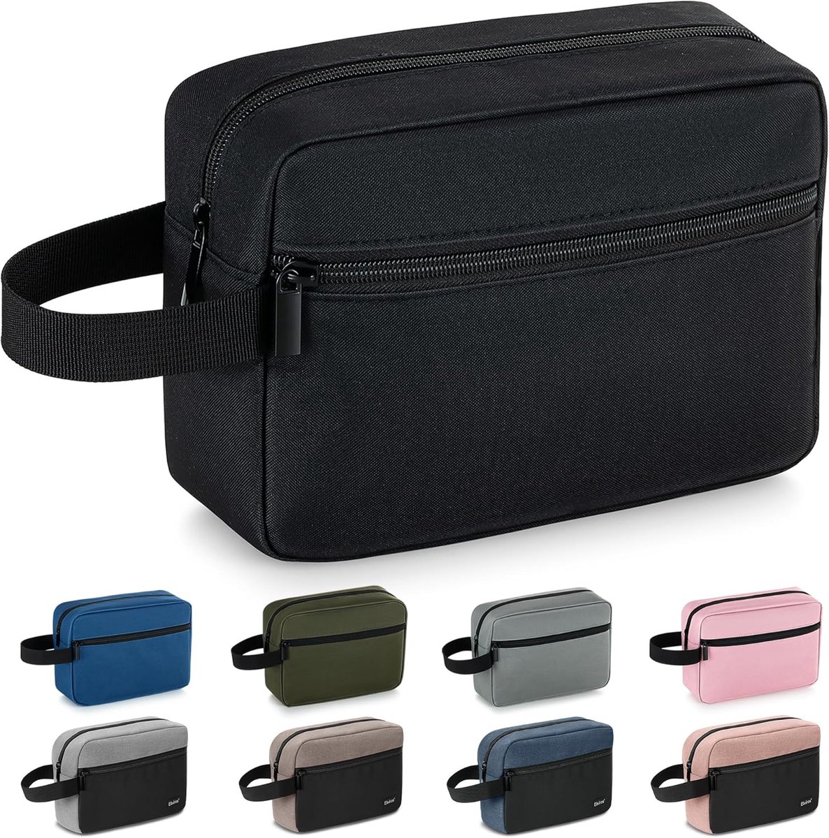 Thijox - Toilettas voor Dames en Heren, Lichte Make-uptas, Hangende Dopp-kit met Scheervak, Cosmetische Organizer, Kleine Reistas, Zwart, Reisaccessoi