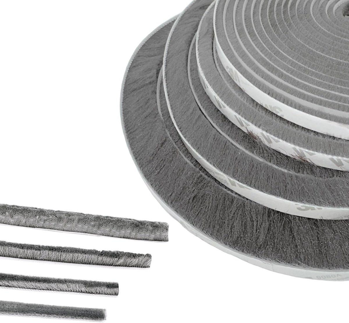 SnelShoppen - Door Strip Draught Weather 5m x 9mm x 23mm - Grijze Dichtstrip voor Deur en Raam, Effectieve Wind- en Vochtwering, Geluidsisolatie, Ener