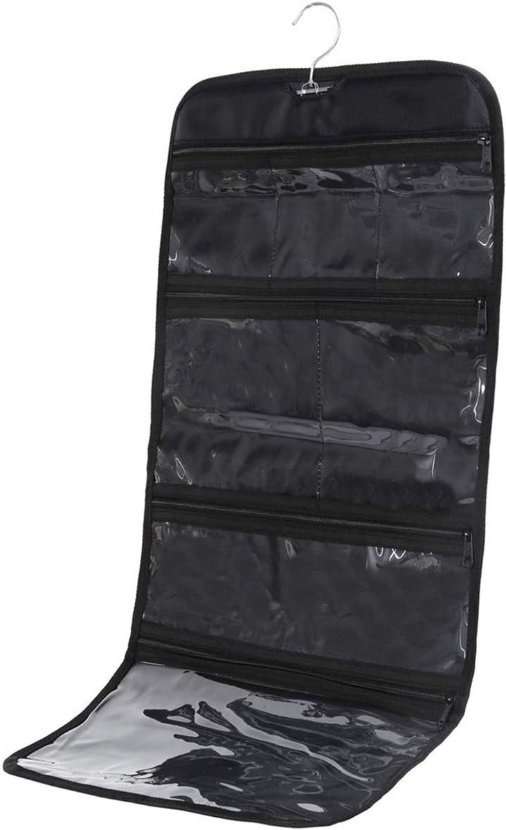 Thijox - Opvouwbare Doorzichtige Hangende Toilettas - Cosmetische Organizer met Ritssluiting - Ruimtebesparende Toiletartikelen Tas voor Reizen, Siera
