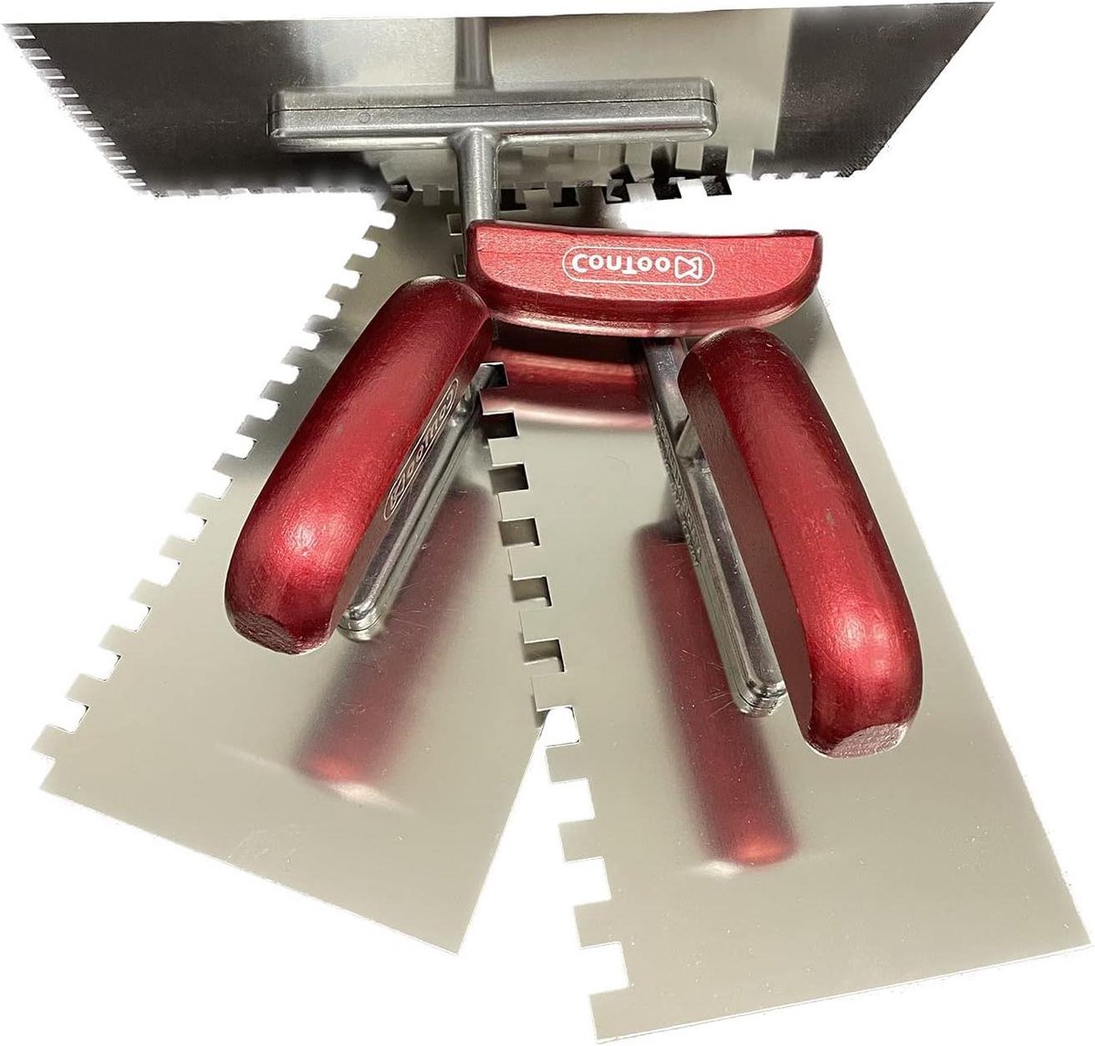 Tandtroffel Set - Metselgereedschap - Mortel Aanbrengen - Ergonomisch Houten Handvat - 3 Stuks 6-10mm - Zilver