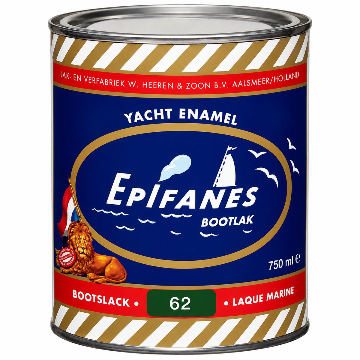 Epifanes Bootlak Yacht Enamel Kleur 62 – Hoogglans Bootverf Groen – 750 ml – Slijtvaste Lak voor Hout, Staal & Polyester