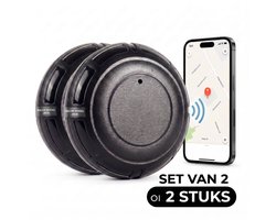 Oneproduct GPS Tracker Set van 2 - Zonder Abonnement - Geschikt voor Android & iOS - Auto, Fiets, Scooter & Gereedschap - Zwart
