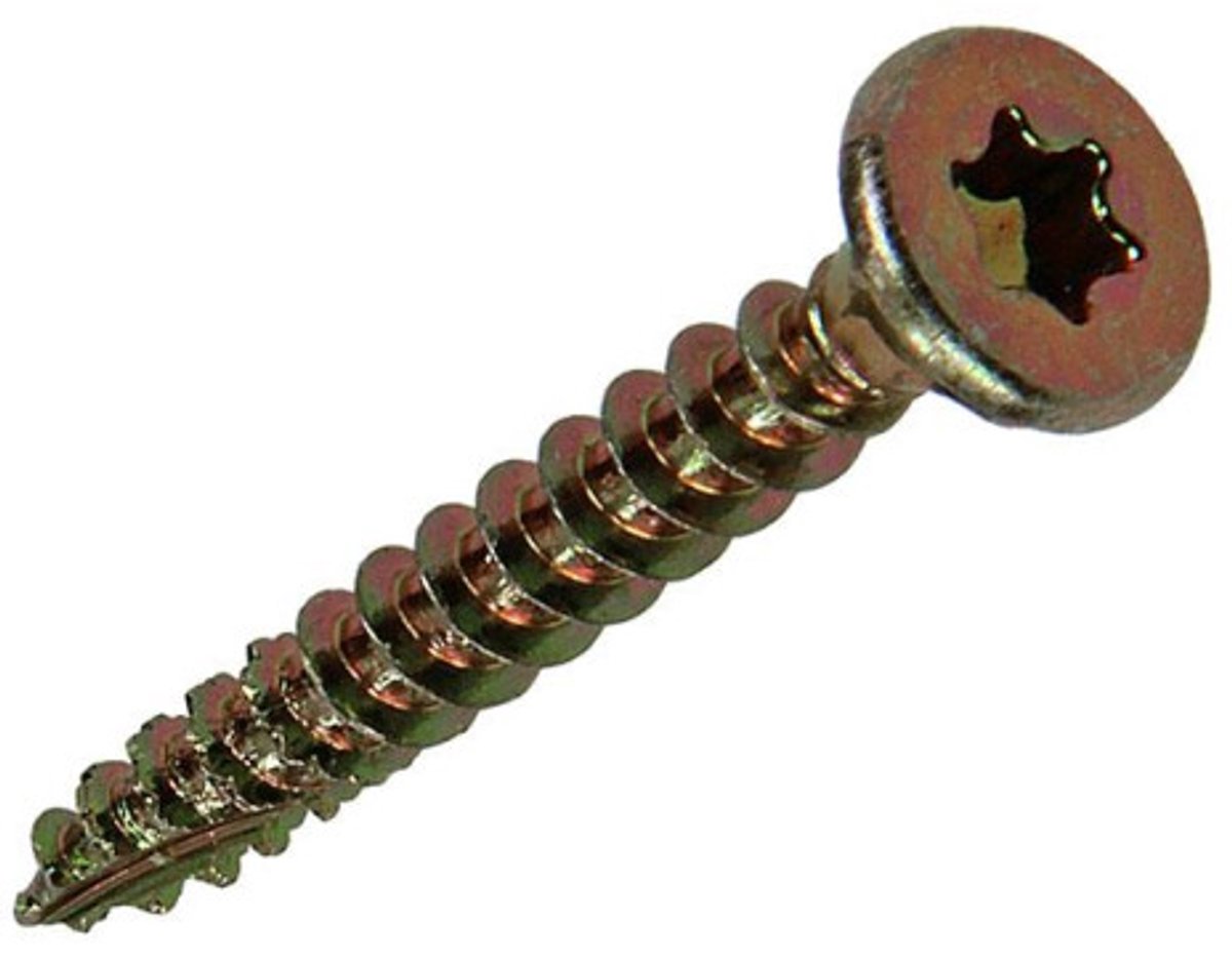 Houtschroef. 4.0 x 30mm. lang. verzinkt. platkop-torx. 200 stuks spaanplaatschroeven. Sam.