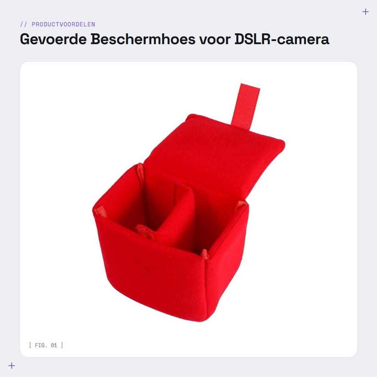 Dailygoods- Beschermhoes Gevoerd - DSLR-camera - Schokbestendig - Opvouwbaar - Fluwelen Materiaal - Compact Formaat - Cameratas