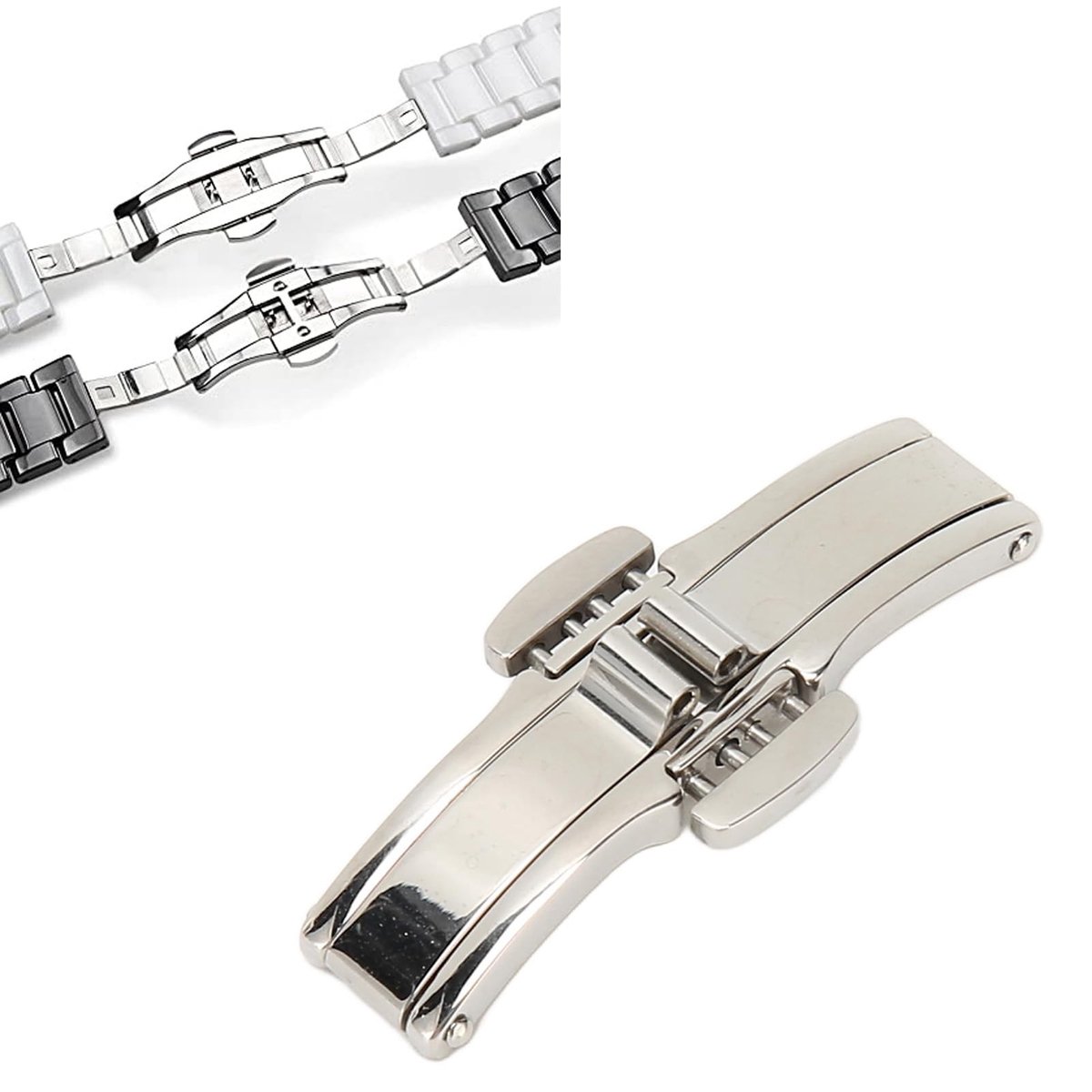 Dailygoods- Vlindersluiting Roestvrij Staal - Reservegesp - Accessoire voor Horlogeband - Eenvoudig te Installeren - Compact en Lichtgewicht - Geschikt voor Diverse Armbandbreedtes - Horlogesluiting