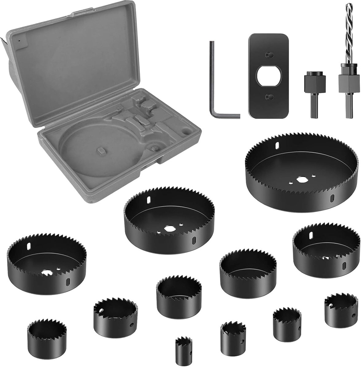 Thijox - 16-delig Gatzaag Set 19-127mm, Gatboorset met Zeskantige Schacht en Centerende Metaalboren voor Precisiewerk, Perfect voor Klussen in Huis en