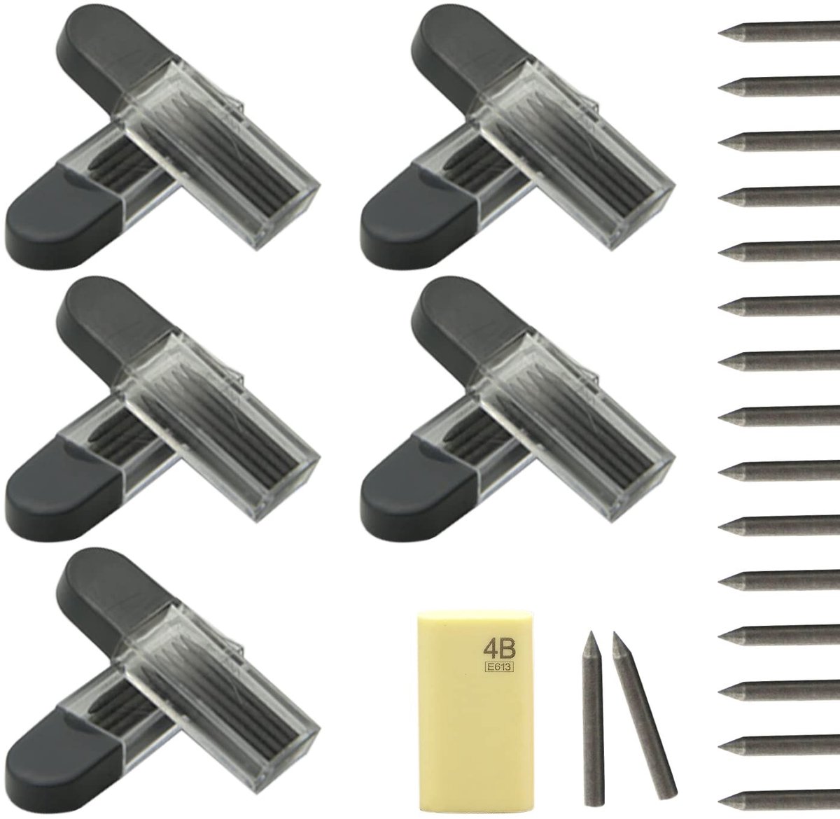 Dailygoods- Passend Vulpotlood 2 mm - 100 Sticks - Vulpotlood Vullingen - Eraser - Compact en Lichtgewicht - Duurzaam Materiaal