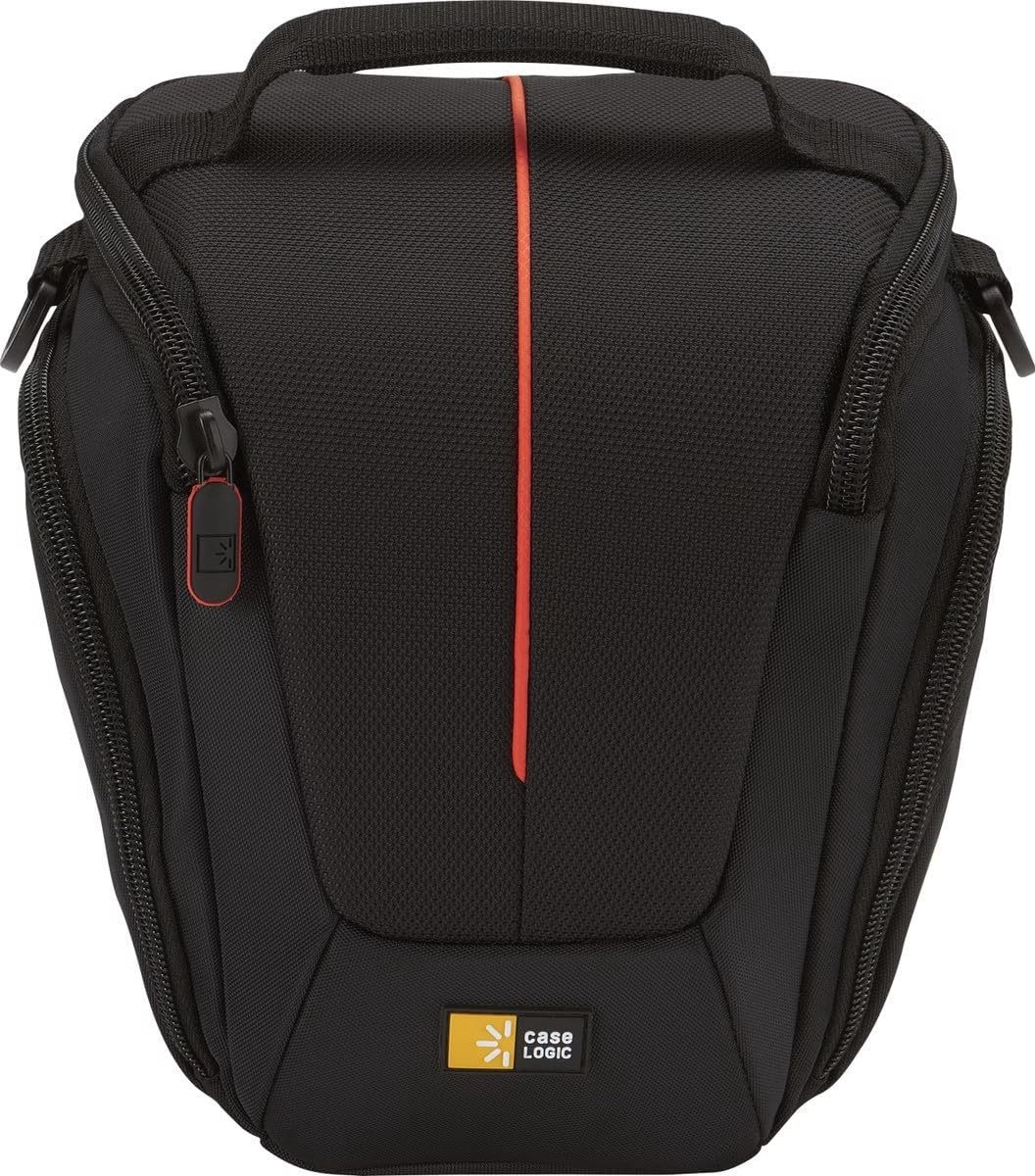 Thijox - SLR Cameratas Holster DCB306K voor Standaard Zoomlens, Zwart/Rood met Draaggreep en Schouderriem, Ideaal voor Fotografie, Reizen en Avontuur